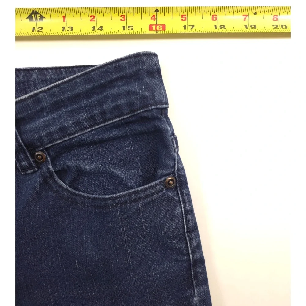 Chico's Women Jeans Platinum Denim 1.5R (US 10R) Dark Blue Straight Leg‎ Stretch